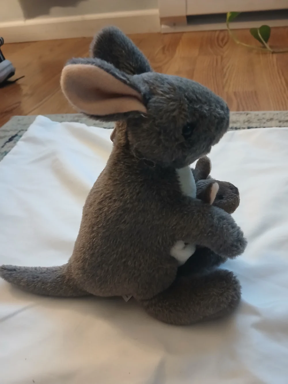 The Wild Republic Gray Tan Kangaroo w/ Joey Mini Plush Stuffed Animal Toy